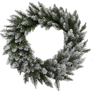 Snow Tipped Christmas Wreath with 160 Bullet Tips - Green / LED by Samuel Alexander