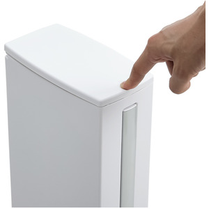 Toliet Brush with Trash Can - White by Livingandhome