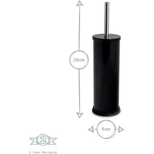 Mismatched Stainless Steel Toilet Brush and Bin Set - Black by Harbour Housewares