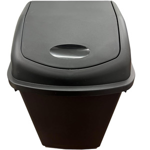 50L Black General Waste Home Kitchen Plastic Bin With Lid - Black by STORM TRADING GROUP