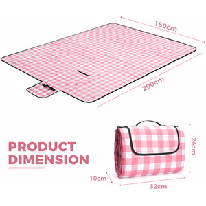 Picnic Blanket Beach Mat Outdoor Rug - Red / 150cm