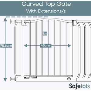 Curved Top Safety Gate - Matt Grey / 98cm - 107cm by Safetots