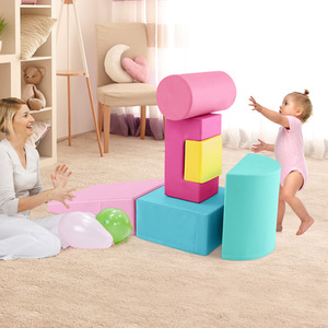 6 Pieces Climb and Crawl Activity Playset - Pink by Costway