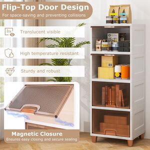 4-Tier Stackable Storage Boxes - White by Costway