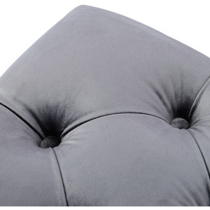 Velvet Ottoman Storage Bench - Grey by Livingandhome
