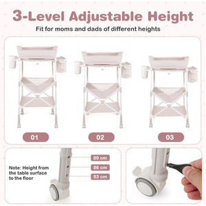 Baby Changing Table Diaper Changing Station - Beige by Costway