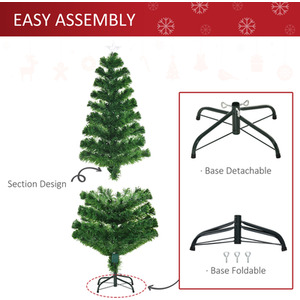 HOMCOM 5ft Artificial Christmas Tree LED Snowflake - Green by HOMCOM