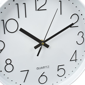12-Inch Non-Ticking Battery-Operated Wall Clock - White by Livingandhome