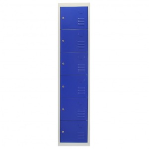 Metal Storage Lockers - Six Doors, Flatpacked - Blue by Monstershop
