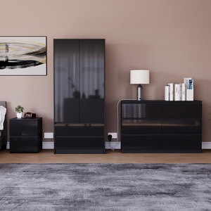 Vida Designs Glinton 4 Piece FSC Certified Bedroom Set- Black by Vida Designs