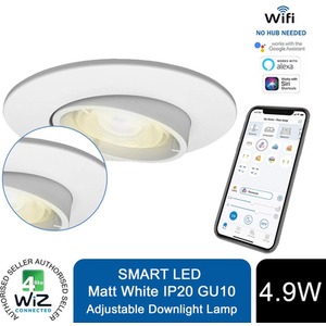 4lite WiFi And Bluetooth - IP20 Adjustable Satin Chrome by 4lite WiZ Connected