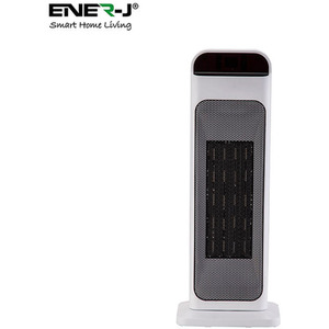 Smart Ceramic Tower Fan Heater - Black by EnerJ Smart