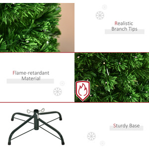 HOMCOM 5ft Artificial Christmas Tree LED Snowflake - Green by HOMCOM