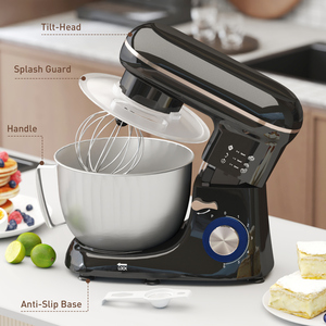 HOMCOM Stand Mixer 4.5L Food Mixer for Baking 6 Speeds and Pulse Setting - Black by HOMCOM