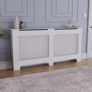 Oxford Radiator Cover - White / 172cm by Vida Designs