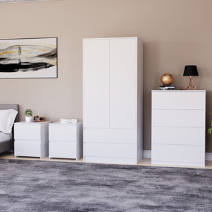 Denver Bedroom Set (2 Drawer Bedside (x2), 4 Drawer Chest, 2 Door Wardrobe) by Vida Designs