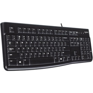 Logitech K120 US Layout Wired Standard Keyboard With Protective Cover - Black by Logitech