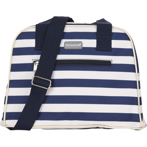 KitchenCraft Lulworth 11.5 Litre Blue Stripe Holdall Style Cool Bag - Blue by KitchenCraft