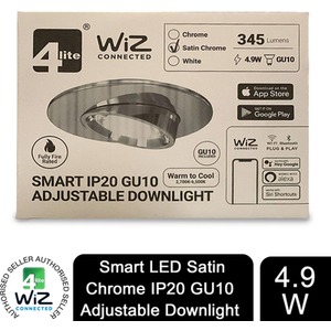 4lite WiFi And Bluetooth - IP20 Adjustable Satin Chrome by 4lite WiZ Connected