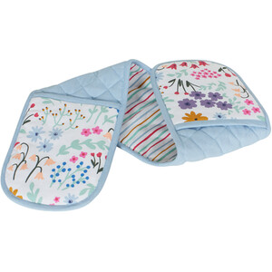Wild Flower Double Oven Glove - Blue