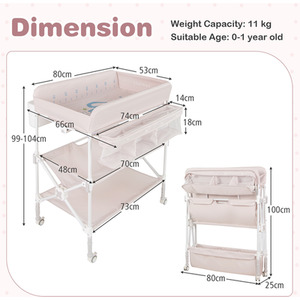 Baby Changing Table Diaper Changing Station - Beige by Costway