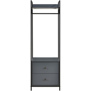 Alva Open Wardrobe 3 Piece Bedroom Set - Dark Grey by Swish Furniture