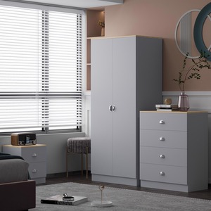 FWStyle Esher 3 Piece Bedroom Furniture Set Matt Grey - Matt Grey by FWStyle