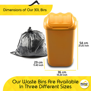 Lift Recycle Plastic Waste Bin 15-30-50L by Home Centre