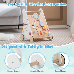 7-in-1 Baby Walker Baby Activity Center - White by Costway