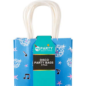 Pack of 8 Disco Party Bags - Blue