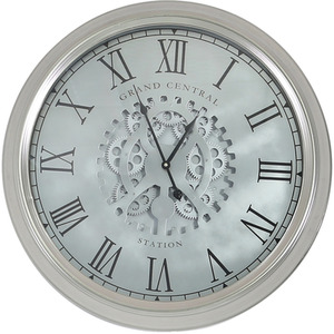 Metal Wall Clock for Bedroom Decor - Shiny Clear by Vanity Living