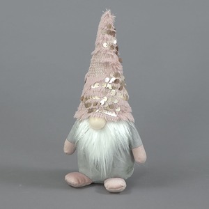 Plush Pink and Grey Santa Gonk - Grey/Pink by SnowTime