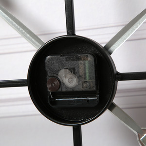 Skeleton Large Wall Clock with Roman Numerals - Black by Home Garden Direct