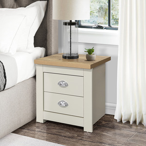 Wooden 4 Piece Furniture Set Wardrobe Chest of Drawers Bedsides Highgate - Cream by Birlea