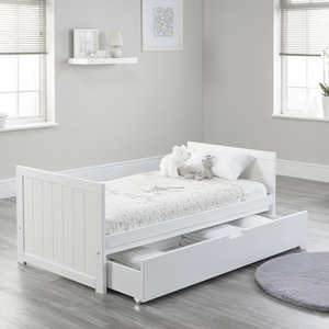 Jo Modern cot bed with Drawer - White by Baby Snooze