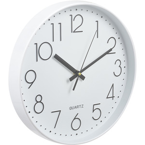 12-Inch Non-Ticking Battery-Operated Wall Clock - White by Livingandhome