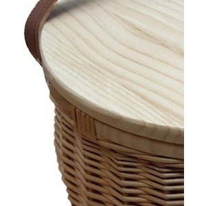 Round Insulated Picnic Basket with Chopping Board Lid - Brown by Red Hamper