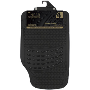 Heavy Duty Universal Rubber Car Mat Luxury 4 Piece Set - Black by JVL