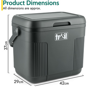 22L Cool Box with Ice Freezer Blocks - Grey by Trail