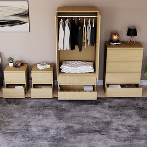 Denver Bedroom Set (2 Drawer Bedside (x2), 4 Drawer Chest, 2 Door Wardrobe) by Vida Designs