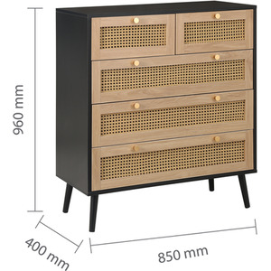 Wooden 4 Piece Furniture Set Wardrobe Chest of Drawers Bedsides Birlea - Black by Birlea