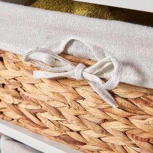 Home Source Dartmouth 3 Wicker Basket Drawer Chest Storage Unit - White by Home Source