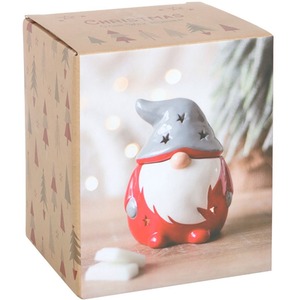 Ceramic Gonk Oil, Wax Burner - Red and Grey by Kingsbury Gifts