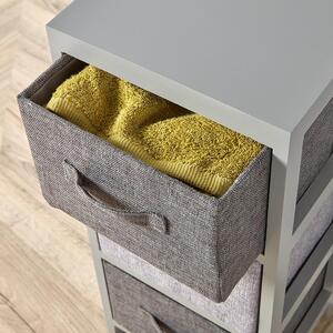 Home Source Metro 3 Fabric Drawer Chest Storage Unit - Grey - Grey by Home Source