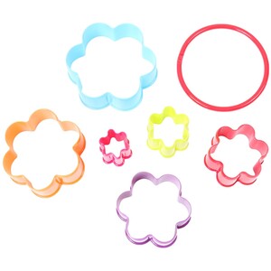 Pack of Six Plastic Flower Cookie Cutters
