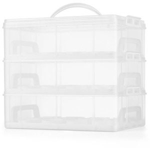 3 Tier Stackable Cupcake Carrier Box - Clear by Gr8 Home