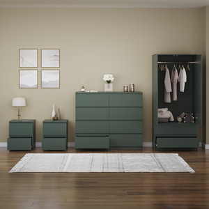 Denver Bedroom Set (2 Drawer Bedside(x2), 8 Drawer Chest, 2 Door Wardrobe) by Vida Designs