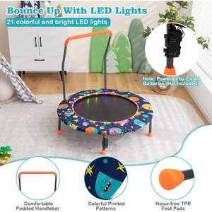 92CM Kids Trampoline with LED Lights by Costway