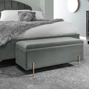 Mystica Ottoman Storage Bench - Grey