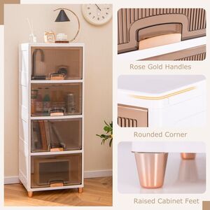 4-Tier Stackable Storage Boxes - White by Costway